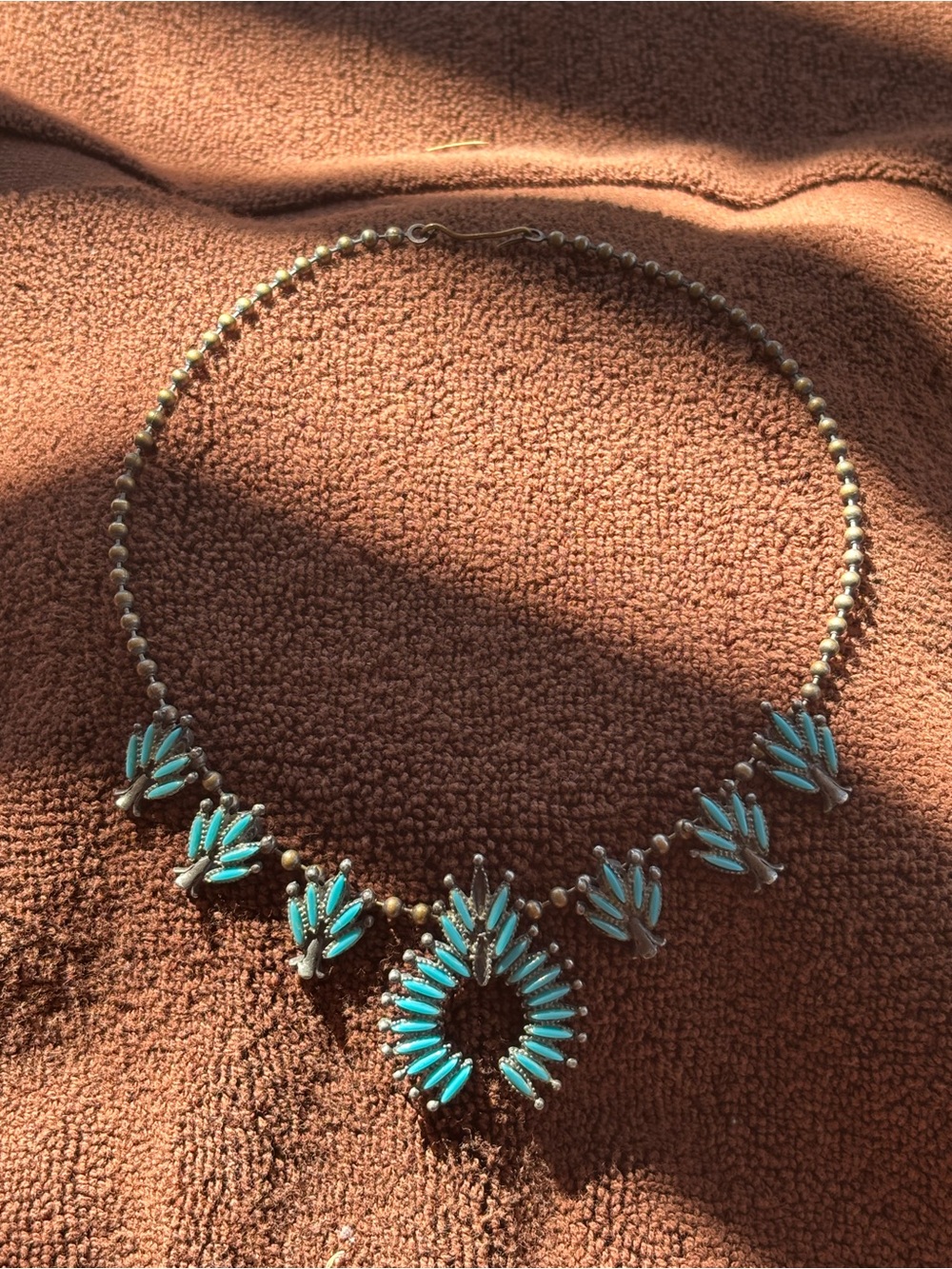 Turquoise Cluster Navajo-Style Statement Necklace - Women Jewelry